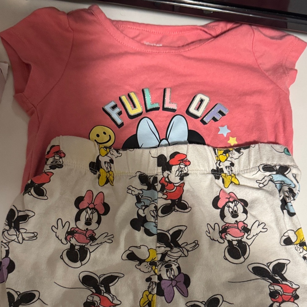 Pink Minnie Mouse T-Shirt and Skirt Set